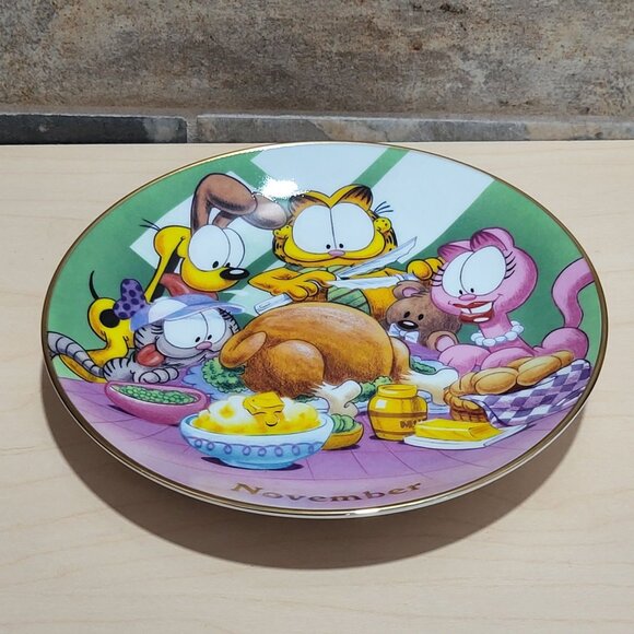 Garfield Calendar November Plate Jim Davis Plate No A 1444 Danbury Mint - Picture 12 of 14